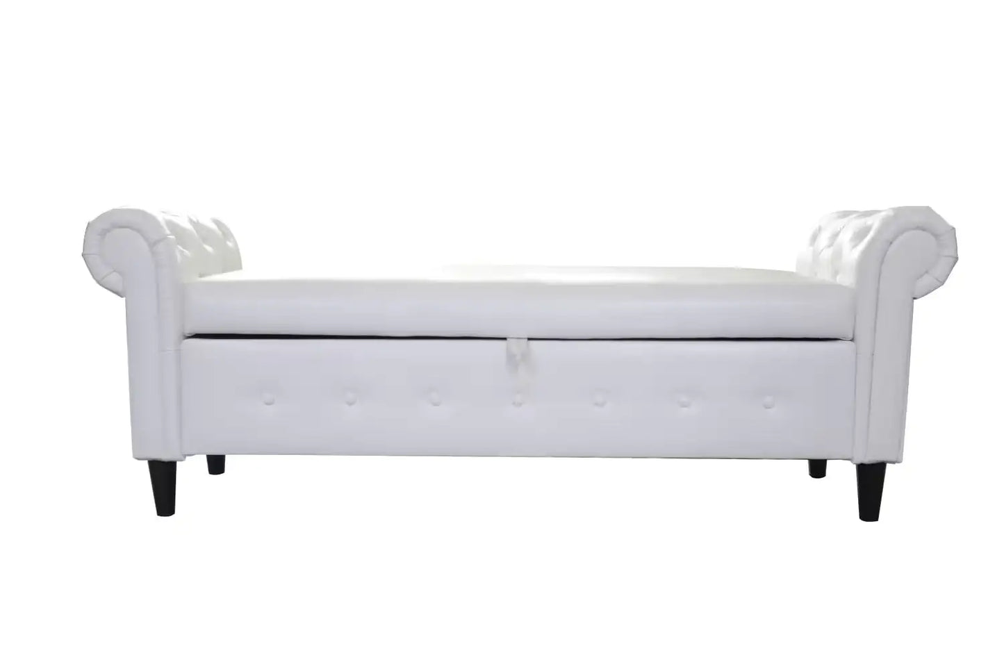 Pouf contenitore in pelle bianca