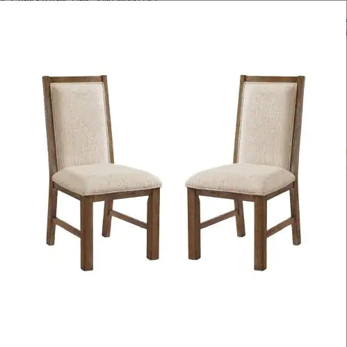 Transitional Rustic Oak Side Chairs – Set of 2