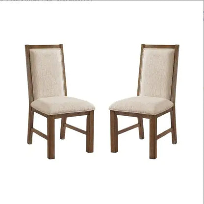 Transitional Rustic Oak Side Chairs – Set of 2