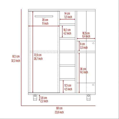 Carrello bar Oak Mobile da 6 bottiglie con ripiani