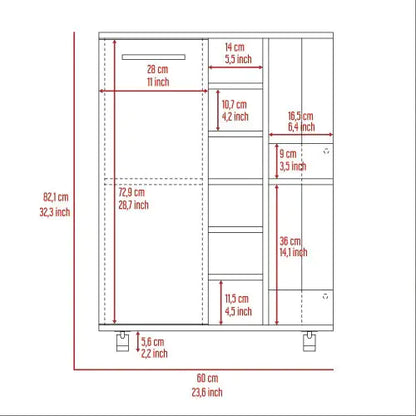 Carrello bar Oak Mobile da 6 bottiglie con ripiani