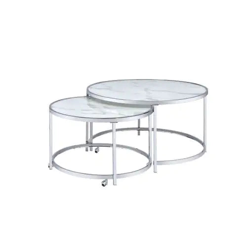 Rayne White Nesting Tables Set