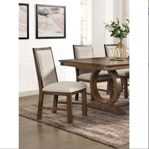Transitional Rustic Oak Side Chairs – Set of 2