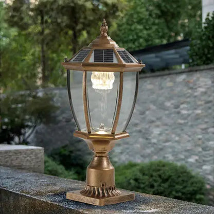 Antique Bronze Solar LED Pillar Light