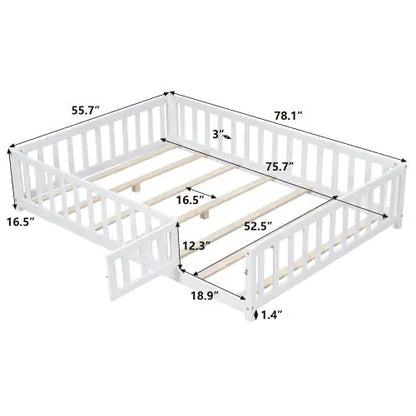 Toddler Safety Platform Bed with Gate