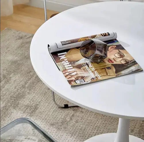 Metallic White Round Table