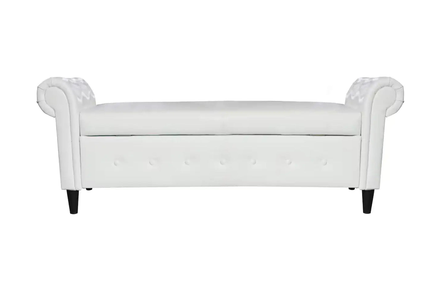 Pouf contenitore in pelle bianca