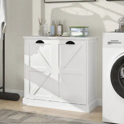 Two-Compartment Tilt-Out Laundry Sorter Cabinet