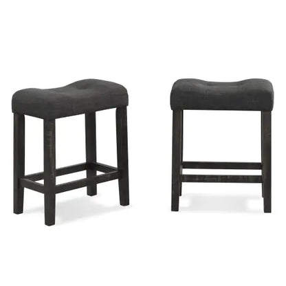 Sgabello da sella imbottito Sora Button Counter Height - Set di 2