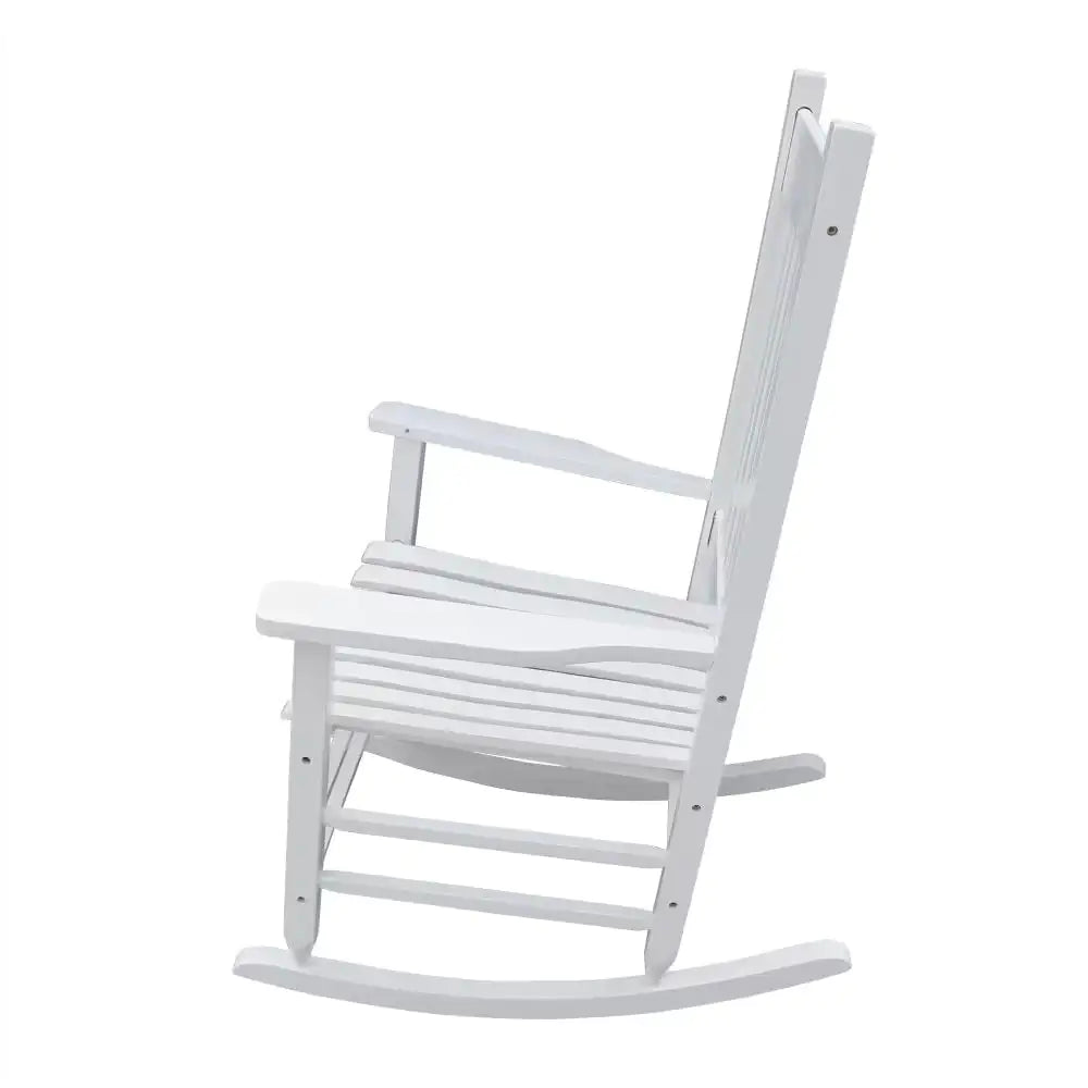 White Wooden Porch Rocker Chair