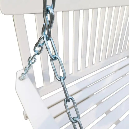 White Wooden Porch Swing