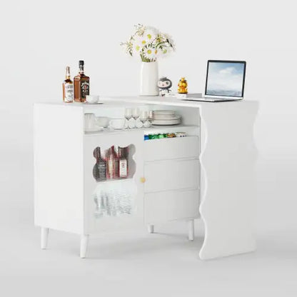 LED Modern Farmhouse Sideboard Buffet Cabinet