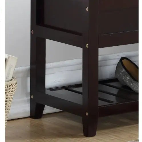 Espresso Entryway Bench with Shoe Storage