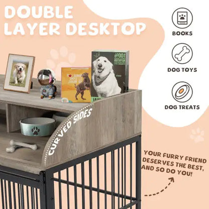 GO 44" Heavy-Duty Dog Cage Furniture