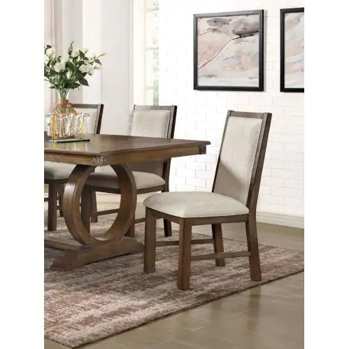 Transitional Rustic Oak Side Chairs – Set of 2