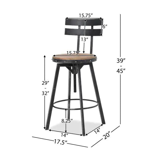 METAL CHAIR WITH WOODEN SEAT