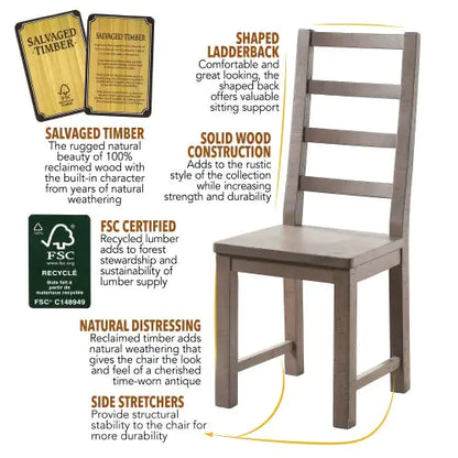 Auckland - Wooden Side Chair - Brown